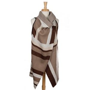 Button Closure Vest Brown/Tan